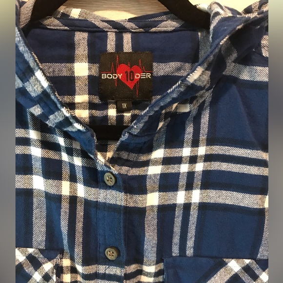 Body10Der❤️ Fleece Plaid Hoodie Button Down Womens Shirt - Picture 4 of 7